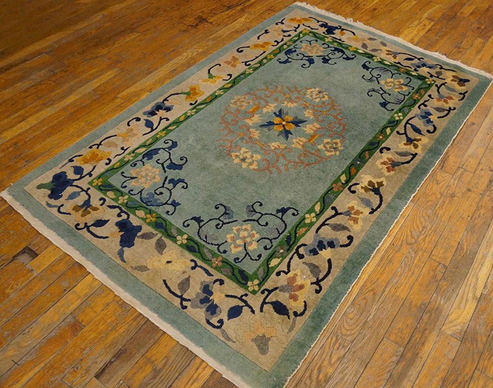 Early 20th Century 1920s Chinese Art Deco Carpet ( 3'7