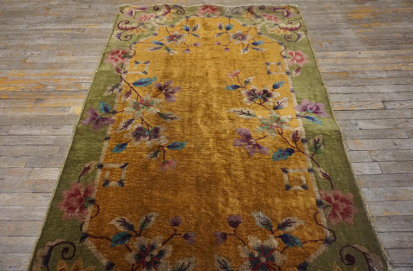 Early 20th Century 1920s Chinese Art Deco Carpet ( 4' x 6'6'' - 122 x 198 ) For Sale