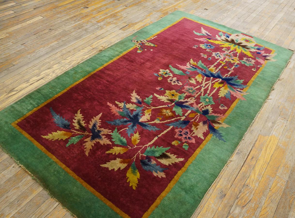Hand-Knotted 1920s Chinese Art Deco Carpet ( 4' x 6' 8'' -122 x 203 cm ) For Sale