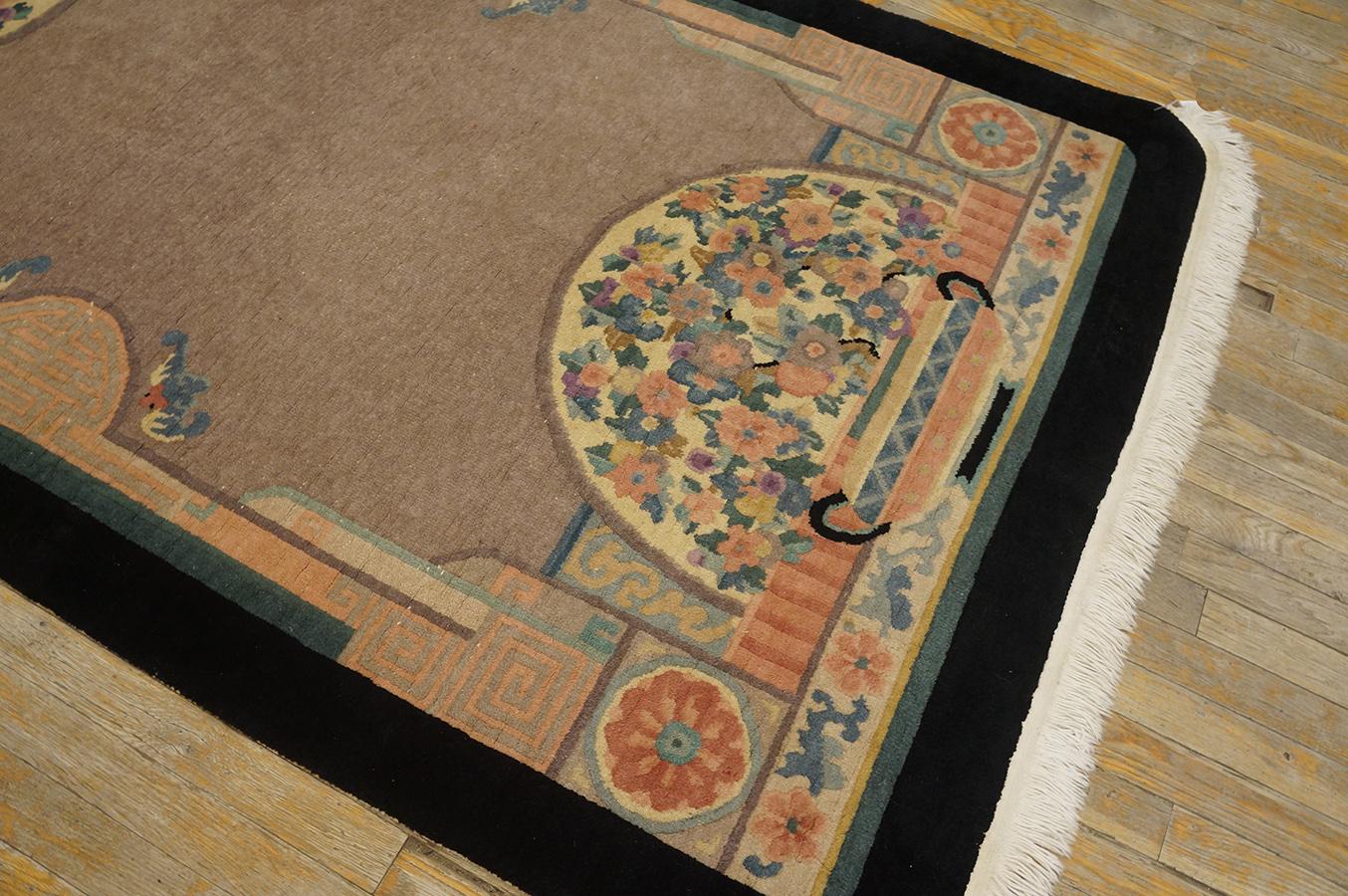 Noué à la main Tapis Art Déco chinois des années 1920 (4,5 m)  122 x 206 cm en vente