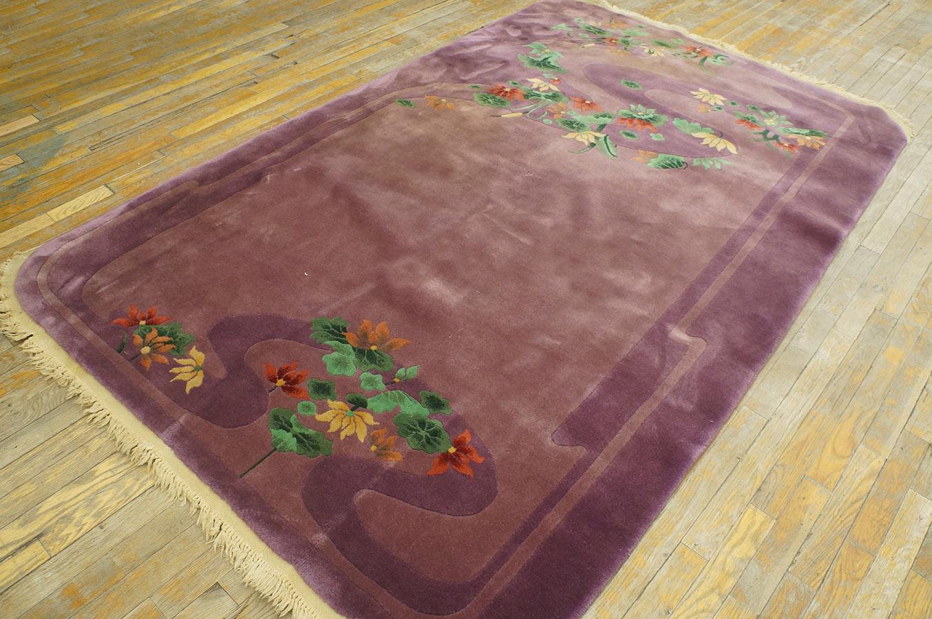 Hand-Knotted 1920s Chinese Art Deco Carpet ( 4' 10'' x 8' 6'' - 147 x 259 cm ) For Sale