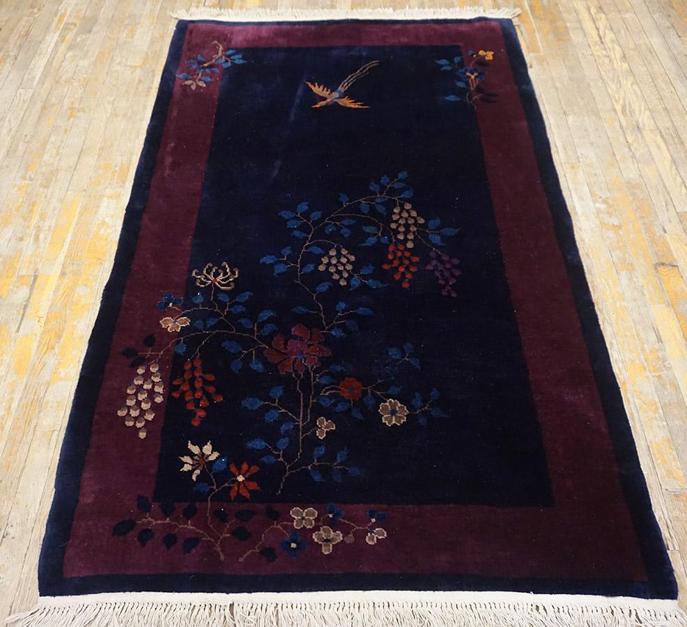 Early 20th Century 1920s Chinese Art Deco Carpet ( 4'1