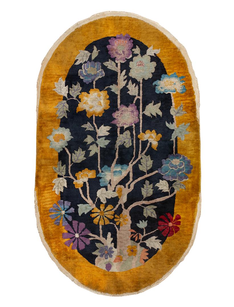Antique Chinese  Art Deco Rug, Size: 4'2