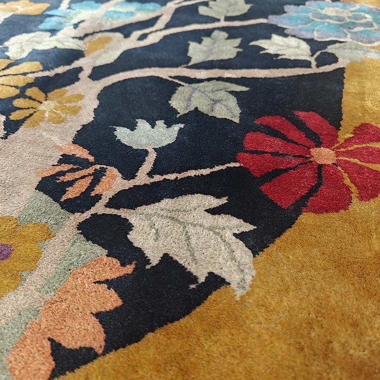 Hand-Knotted Antique Chinese Art Deco Rug 4' 2