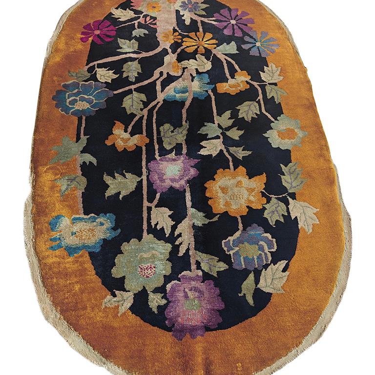 Antique Chinese Art Deco Rug 4' 2