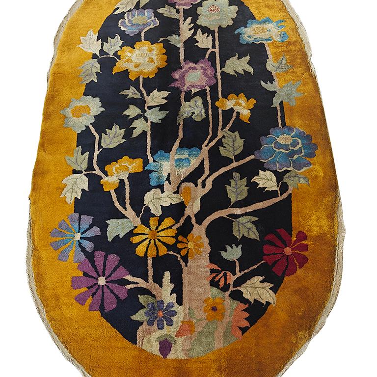 Wool Antique Chinese Art Deco Rug 4' 2