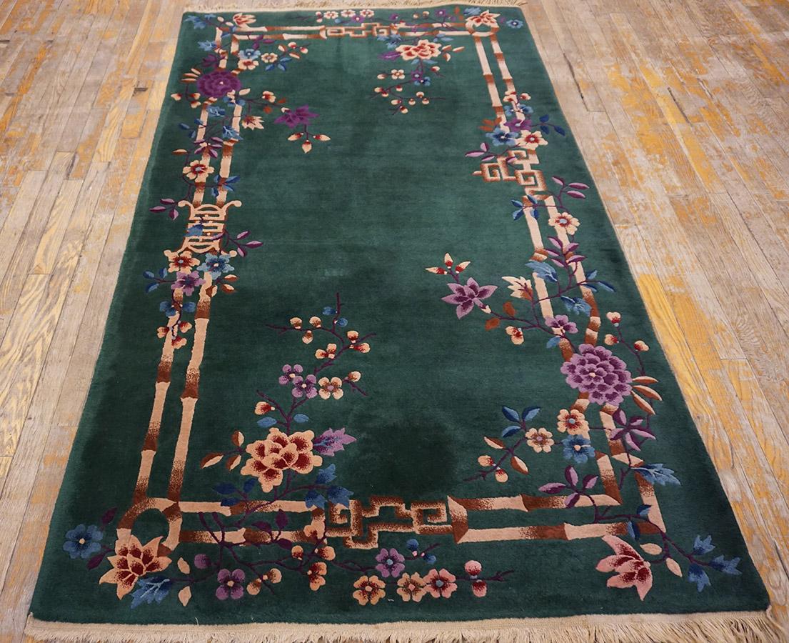 Early 20th Century 1920s Chinese Art Deco Rug ( 4'2