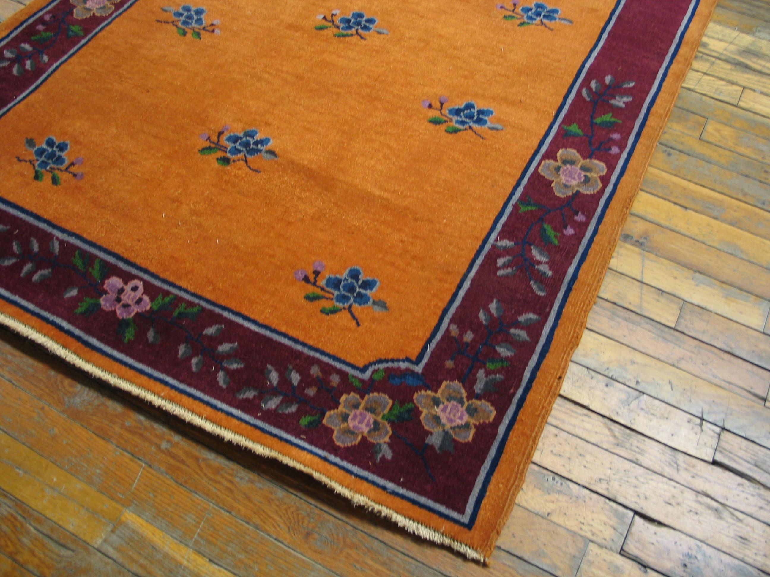 Hand-Knotted 1920s Chinese Art Deco Carpet ( 4 x 10' - 122 x 305 ) For Sale