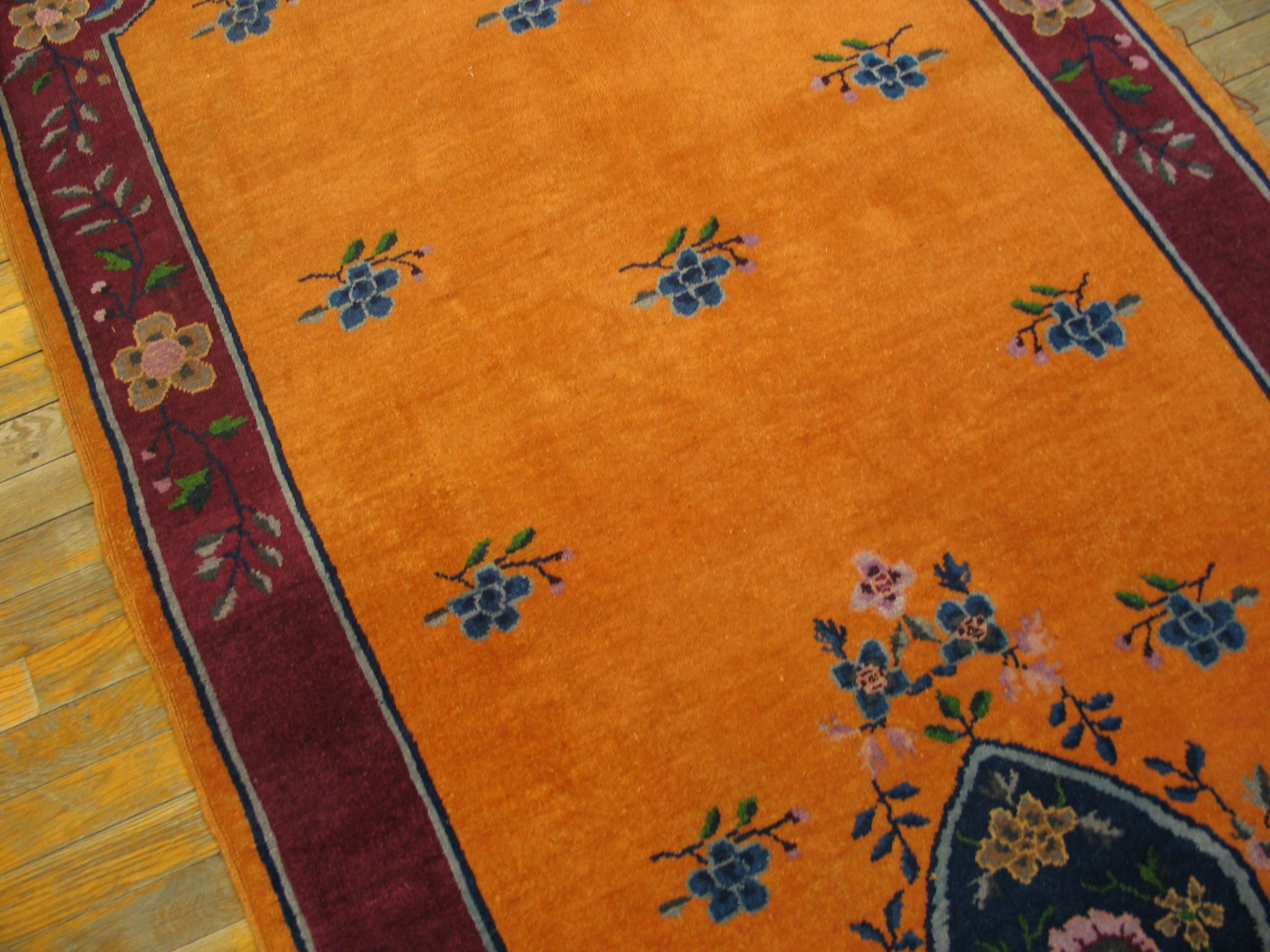 Early 20th Century 1920s Chinese Art Deco Carpet ( 4 x 10' - 122 x 305 ) For Sale