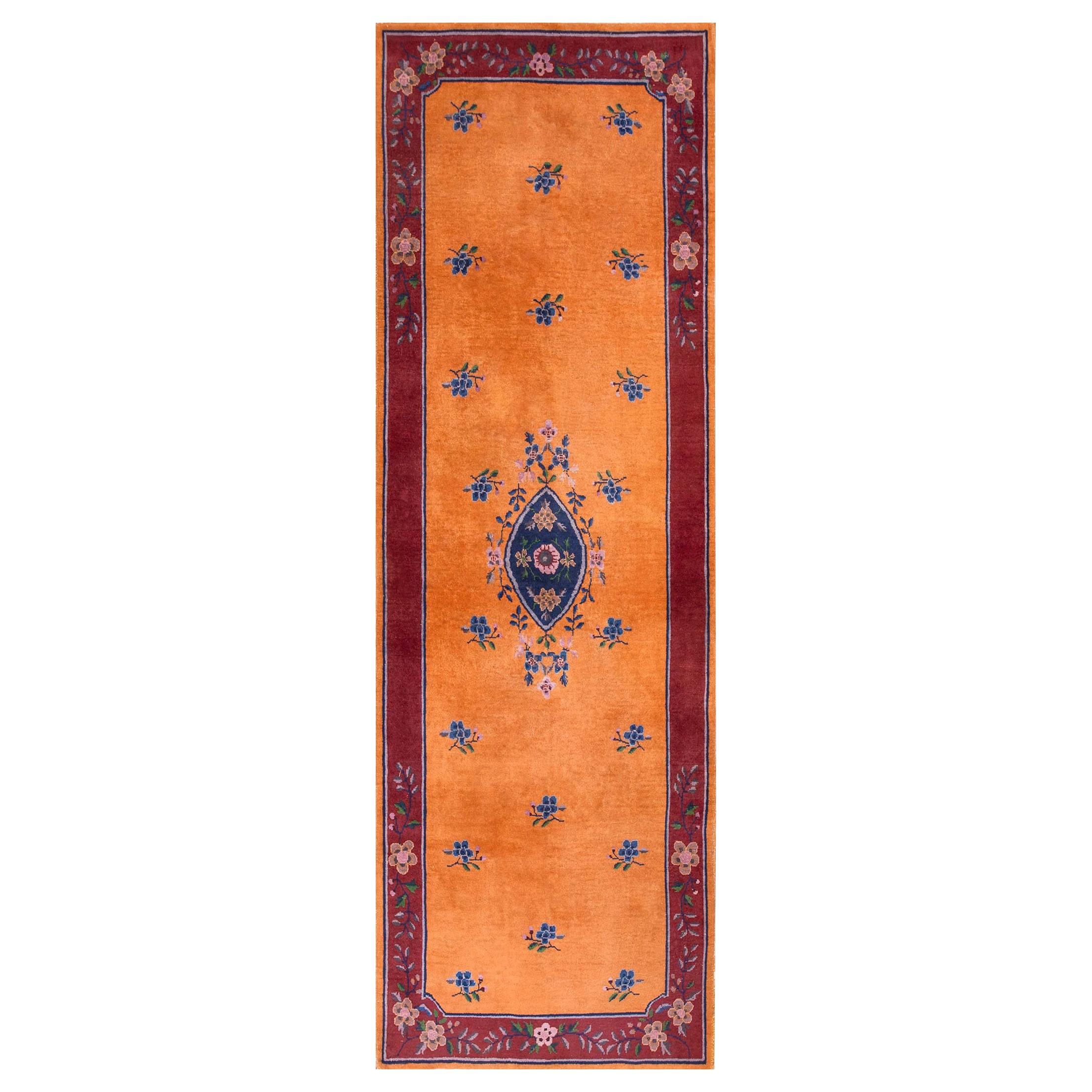 Chinesischer Art-déco-Teppich aus den 1920er Jahren ( 4 x 10'' - 122 x 305)