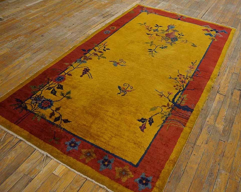 Hand-Knotted 1920s Chinese Art Deco Carpet ( 4' x 6'10