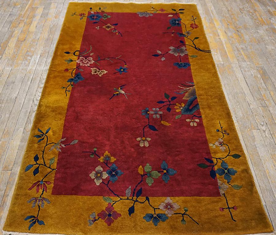 Hand-Knotted 1920s Chinese Art Deco Rug ( 4' x 7' - 122 x 214 ) For Sale