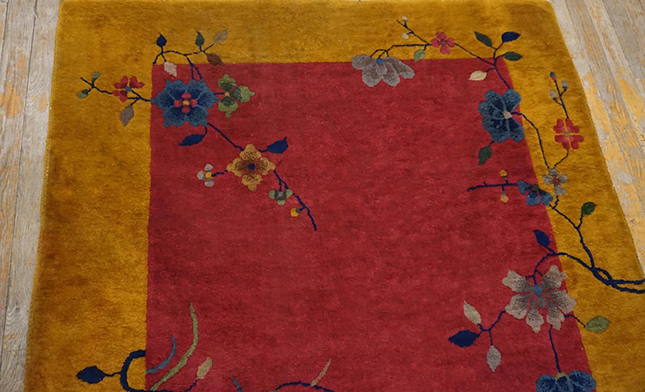 Wool 1920s Chinese Art Deco Rug ( 4' x 7' - 122 x 214 ) For Sale