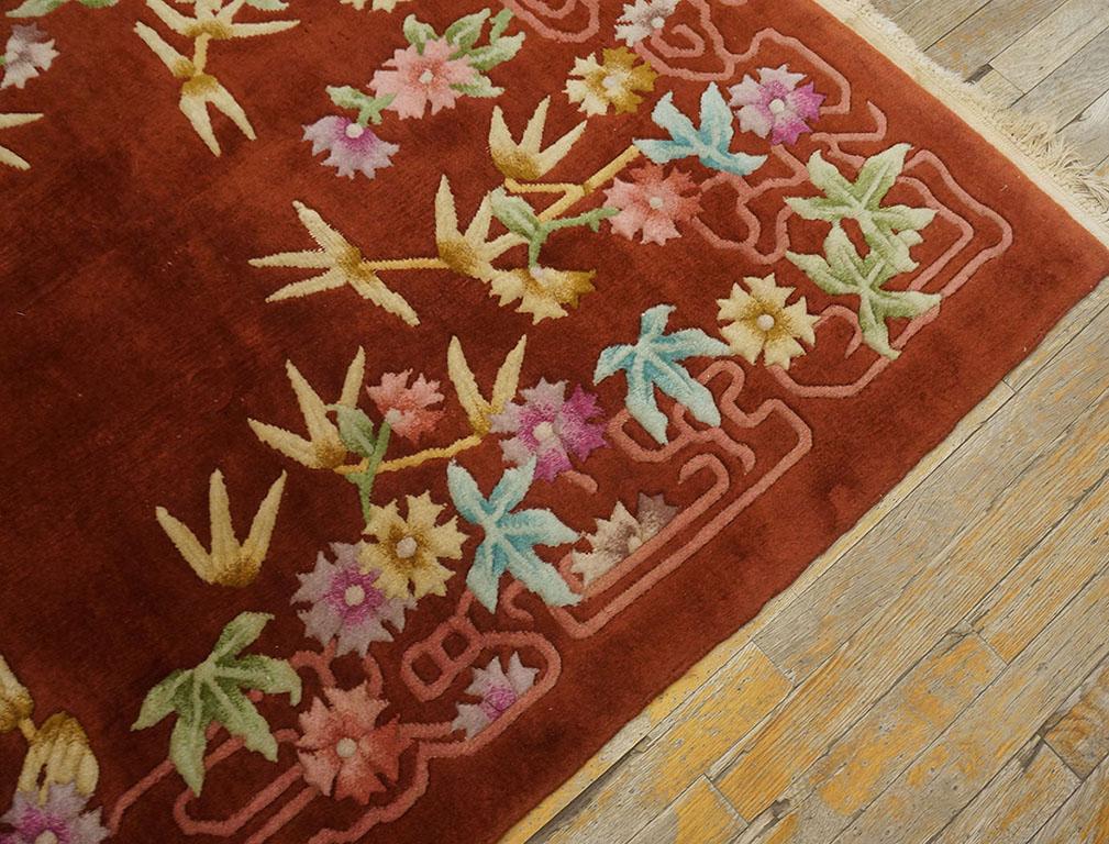Early 20th Century 1930s Chinese Art Deco Carpet ( 4'4