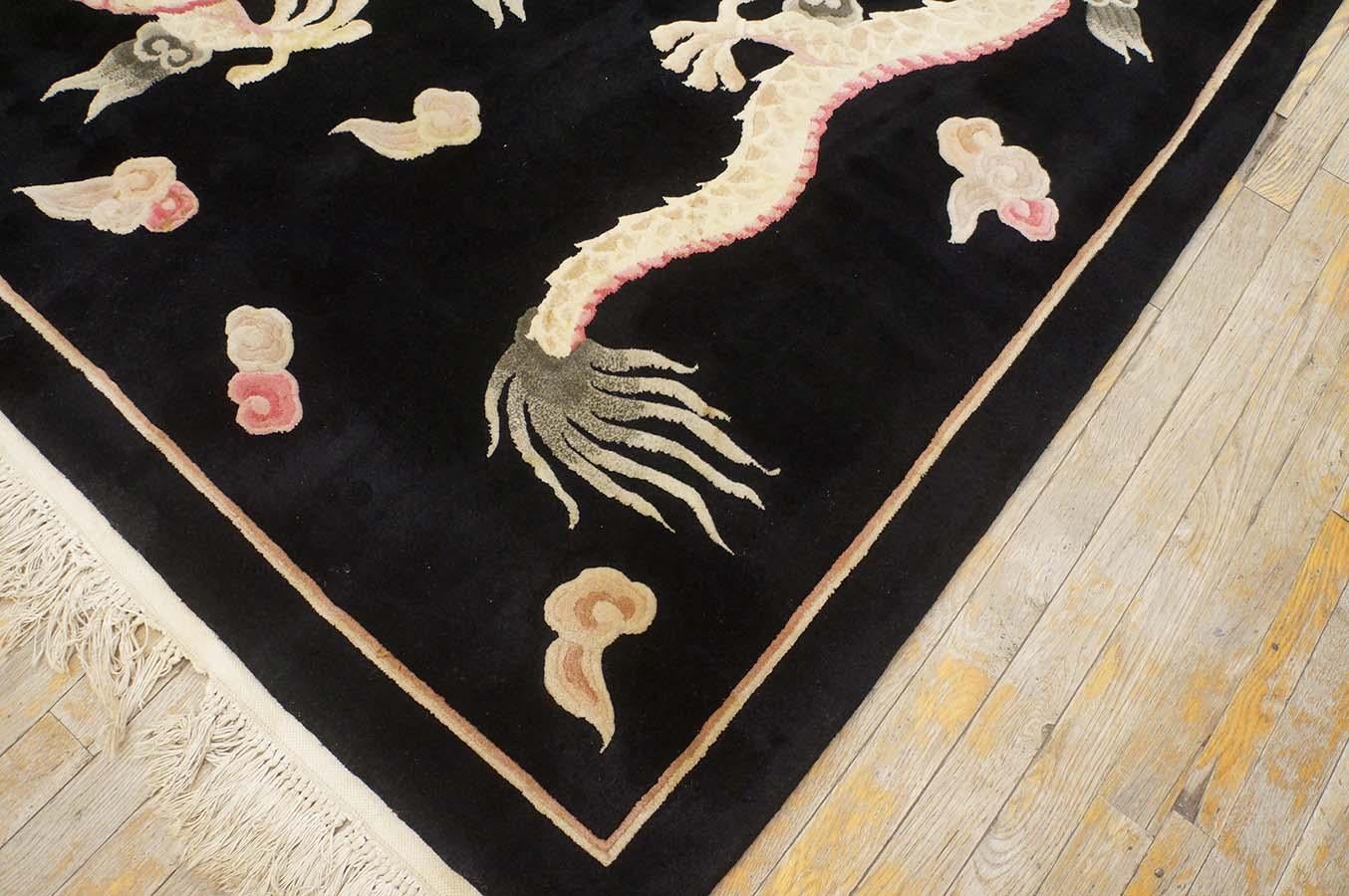 Vintage 1980s Chinese Dragon Carpet ( 5' x 8' - 152 x 243 cm) For Sale 5