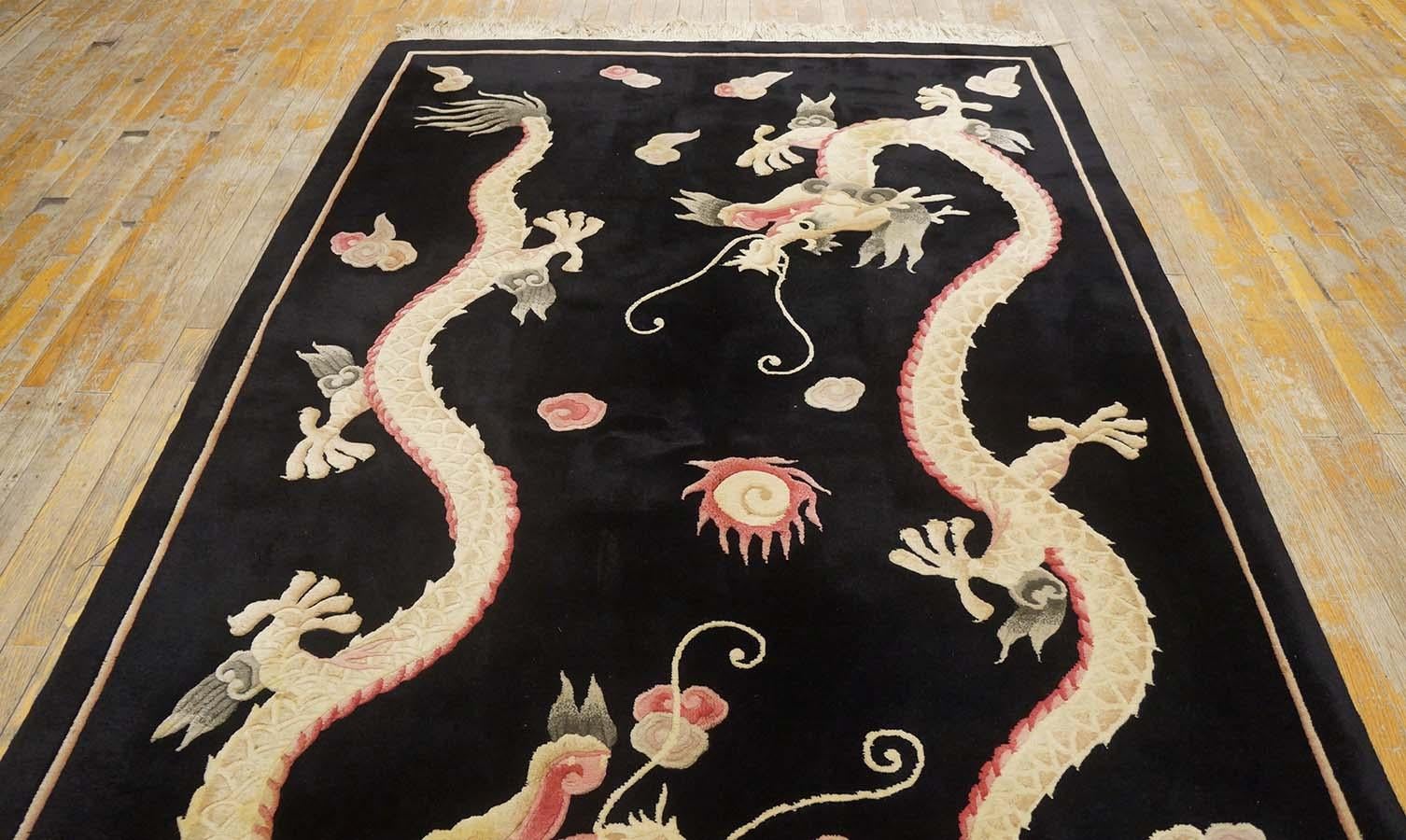 Late 20th Century Vintage 1980s Chinese Dragon Carpet ( 5' x 8' - 152 x 243 cm) For Sale