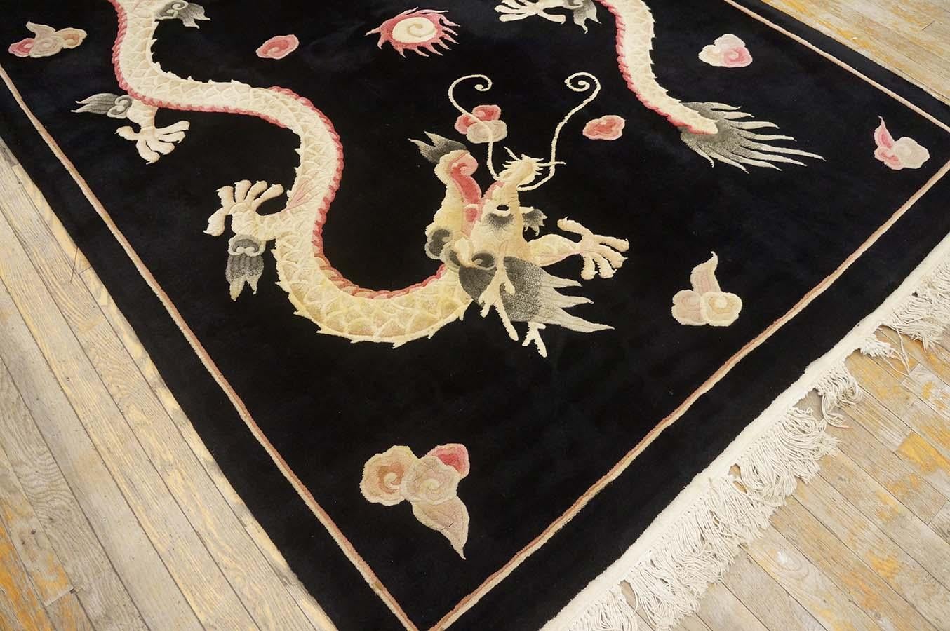 Wool Vintage 1980s Chinese Dragon Carpet ( 5' x 8' - 152 x 243 cm) For Sale