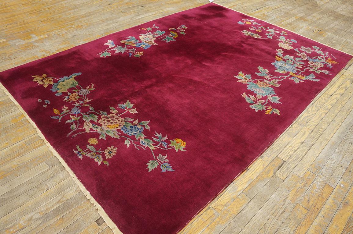 Wool 1930s Chinese Art Deco Carpet ( 5 10'' x 8'6'' - 178 x 259 ) For Sale