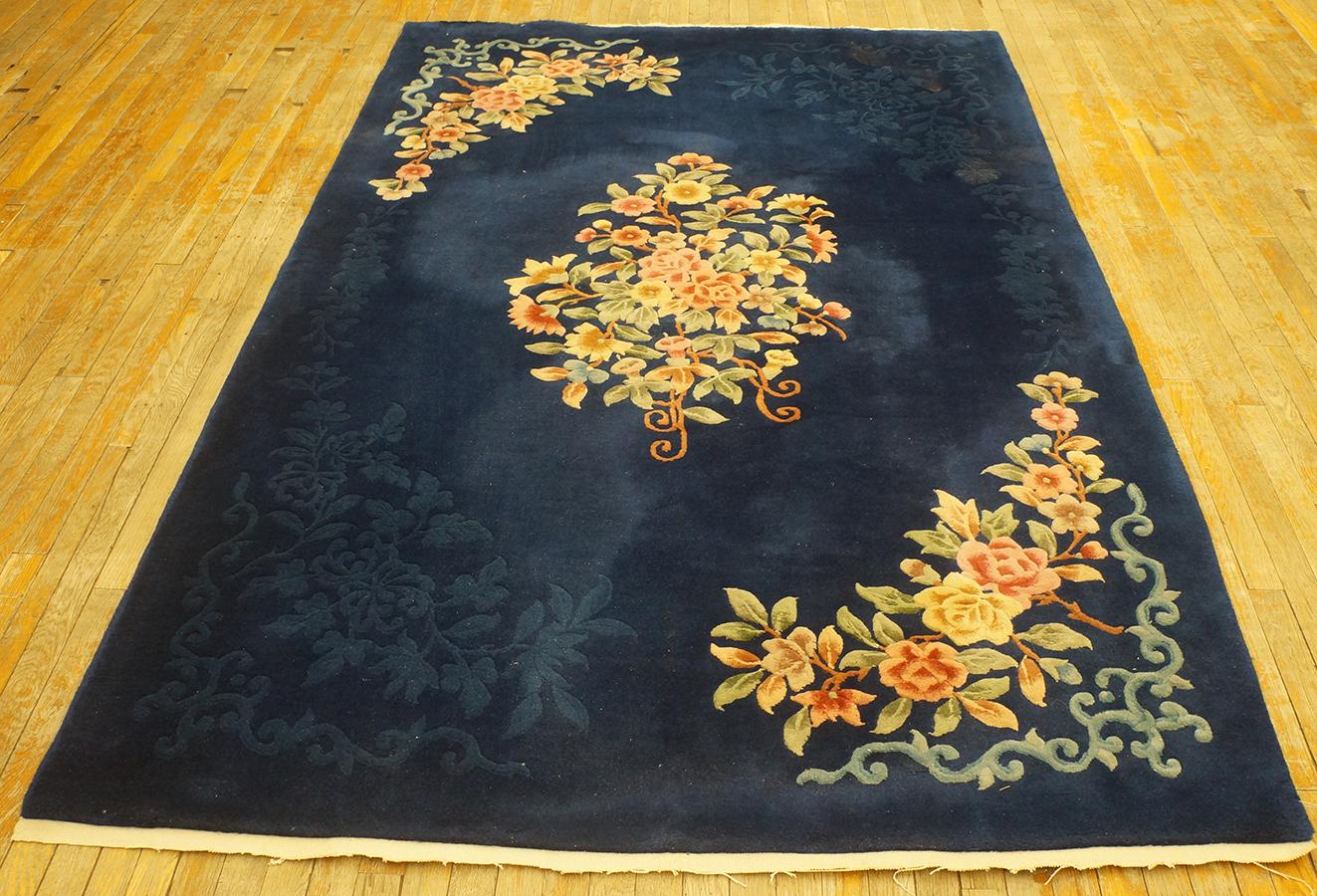 Hand-Knotted 1930s Chinese Art Deco Carpet ( 5'6