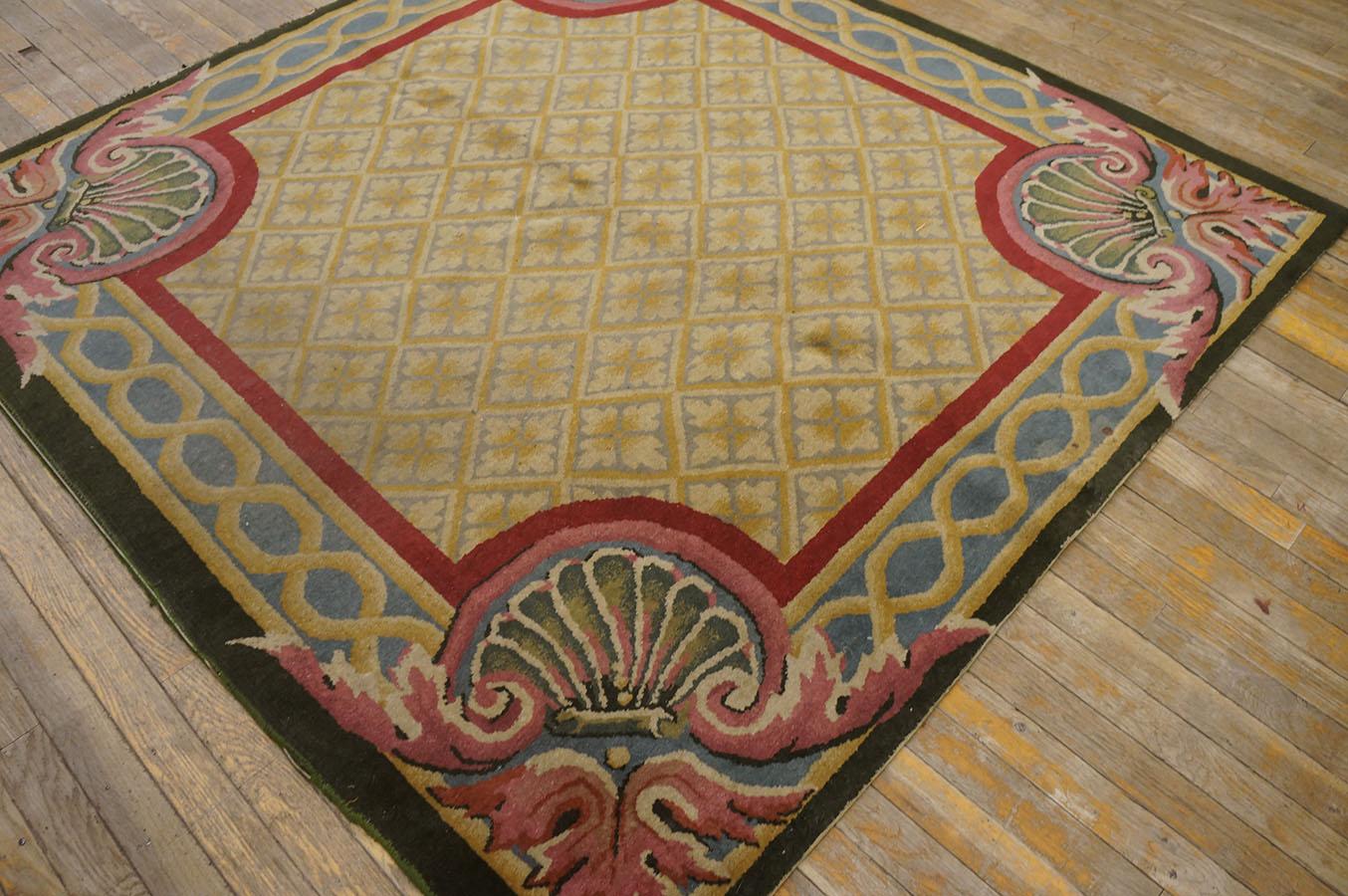 Wool 1920s Chinese Art Deco Carpet ( 5'7