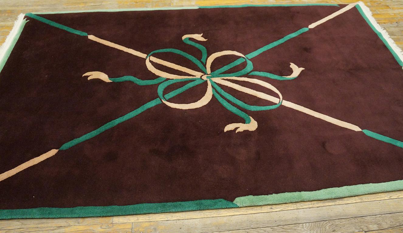 1930s Chinese Art Deco Carpet ( 5'2