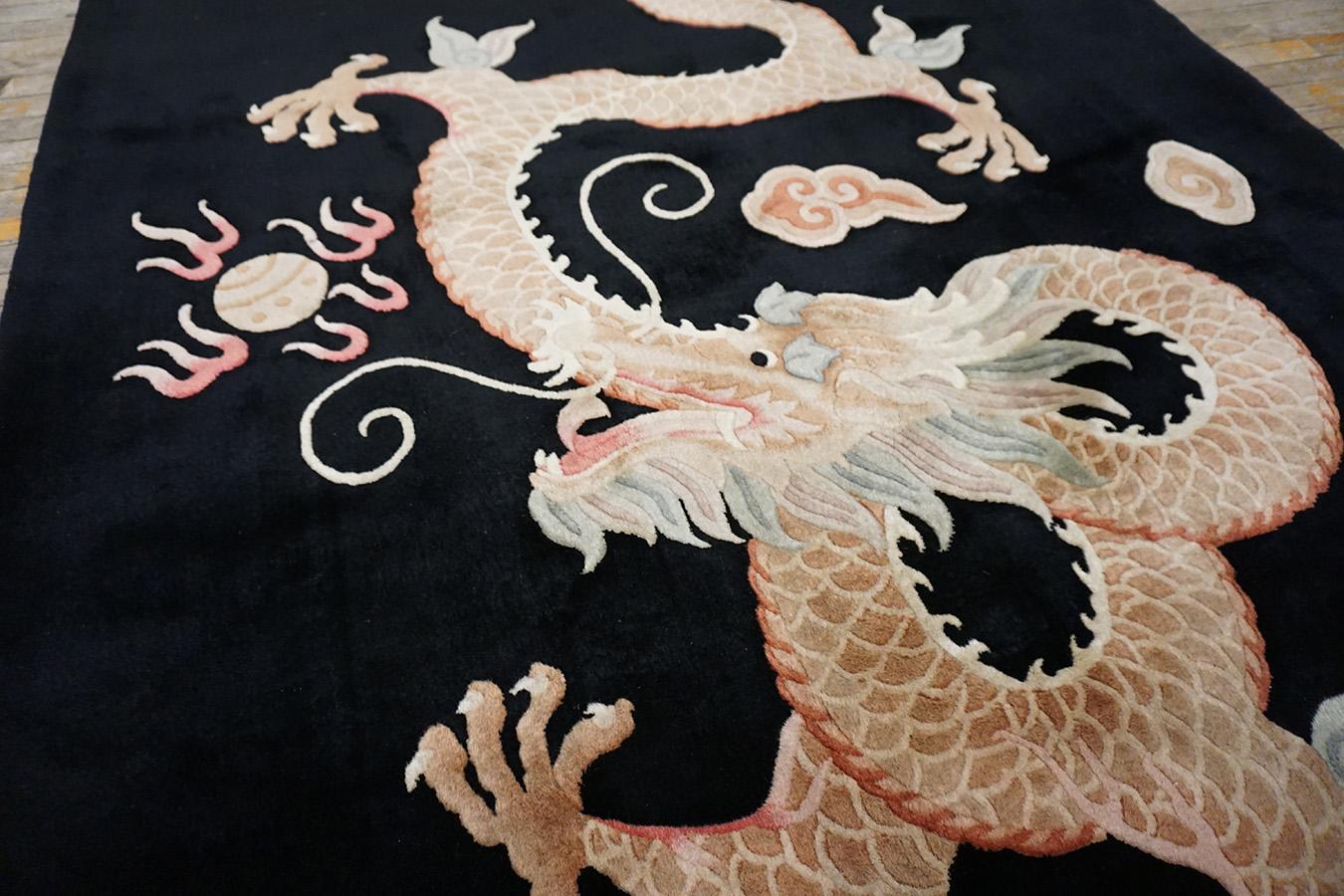 Vintage 1980s Chinese Dragon Carpet ( 5'7