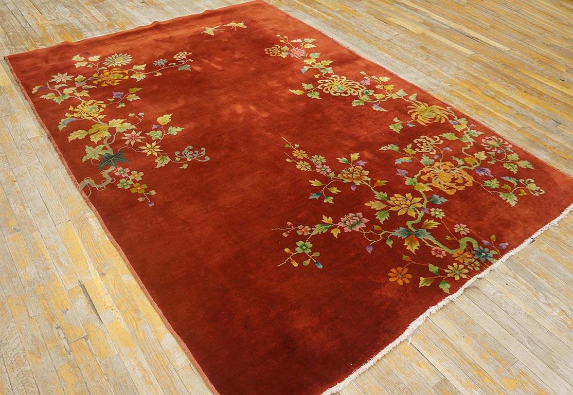 Hand-Knotted 1920s Chinese Art Deco Carpet ( 6'  x 8' 6'' - 183 x 260 cm) For Sale