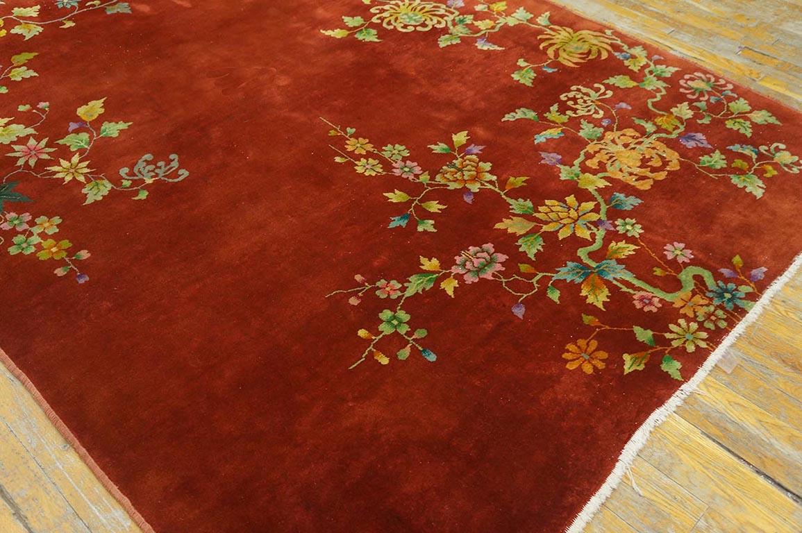 1920s Chinese Art Deco Carpet ( 6'  x 8' 6'' - 183 x 260 cm) In Good Condition For Sale In New York, NY