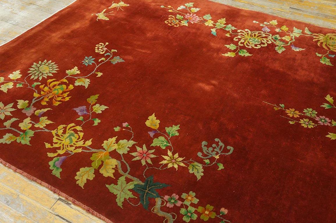 Early 20th Century 1920s Chinese Art Deco Carpet ( 6'  x 8' 6'' - 183 x 260 cm) For Sale