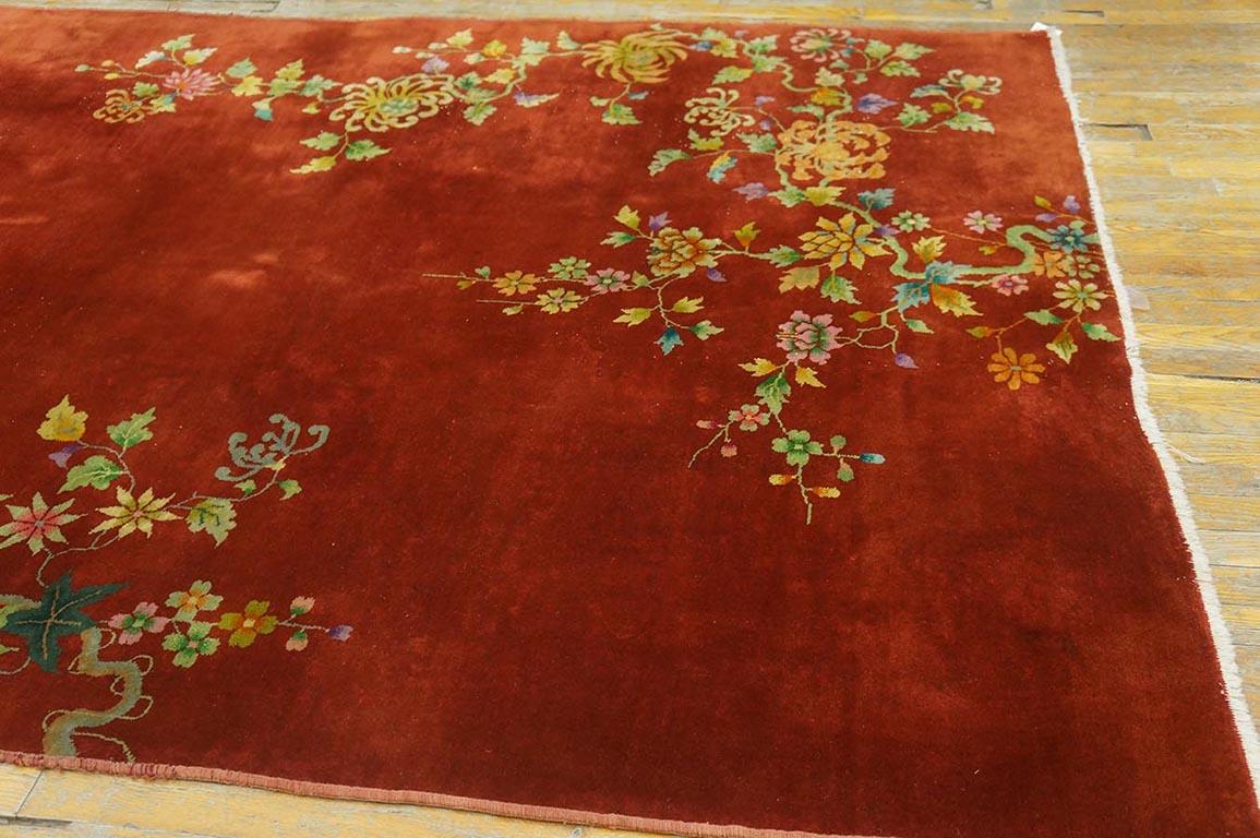 Wool 1920s Chinese Art Deco Carpet ( 6'  x 8' 6'' - 183 x 260 cm) For Sale