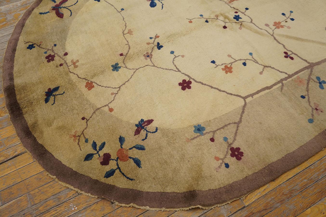 1920s Chinese Oval Art Deco Carpet ( 6'2'' x 7'9'' - 188 x 236 ) For Sale 1