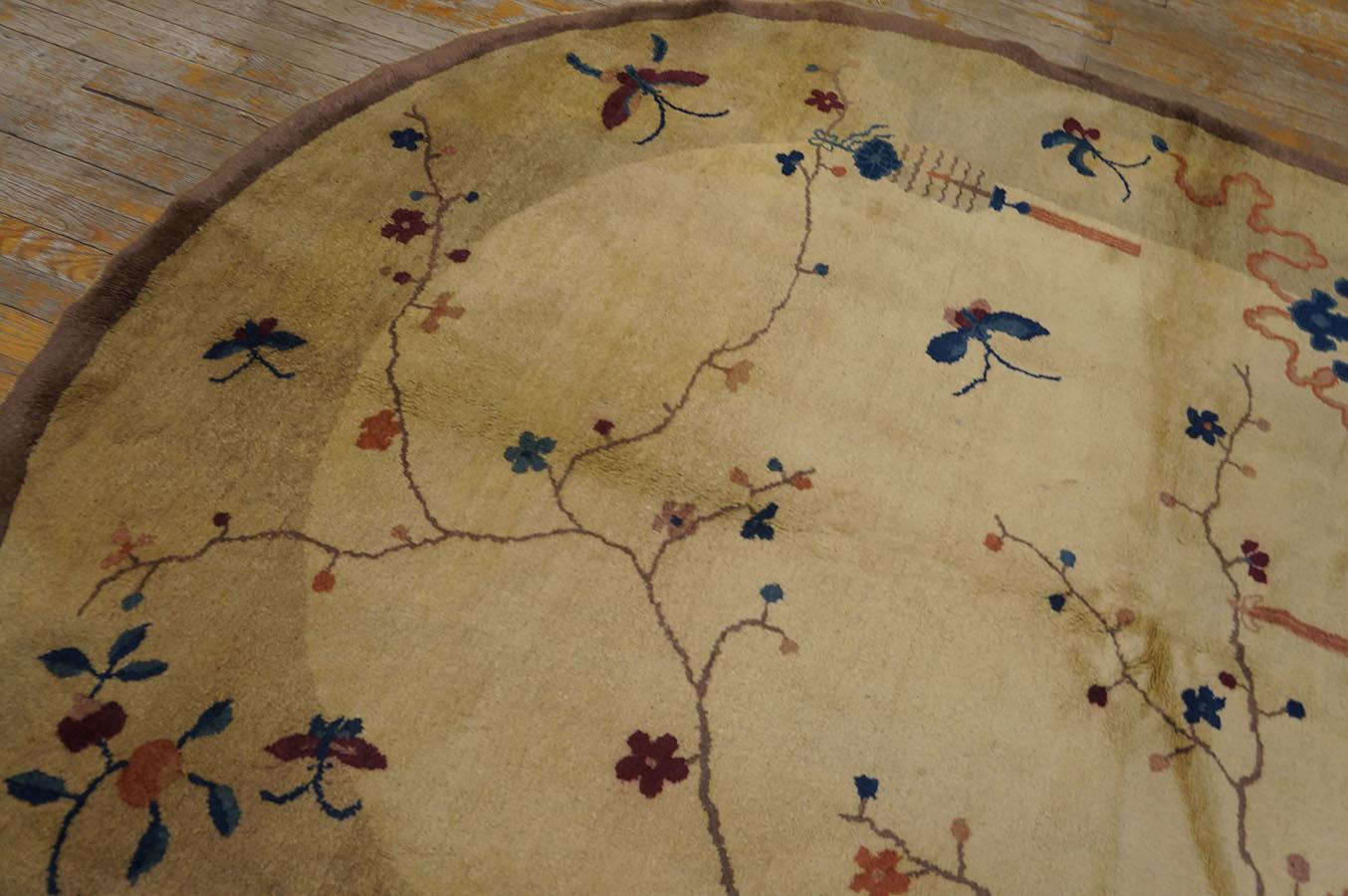 1920s Chinese Oval Art Deco Carpet ( 6'2'' x 7'9'' - 188 x 236 ) For Sale 4