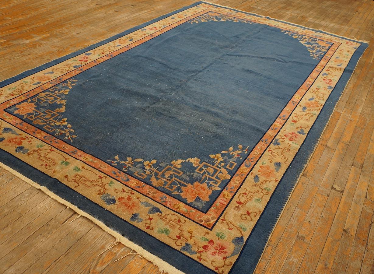 Hand-Knotted 1920s Chinese Art Deco Carpet ( 6'9