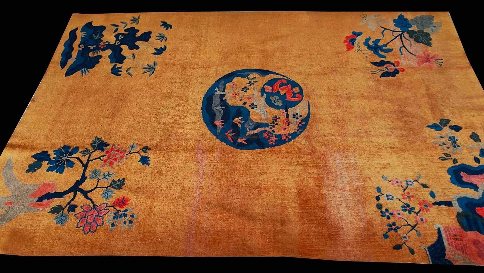 Hand-Knotted 1920s Chinese Art Deco Carpet ( 6' X 8'6