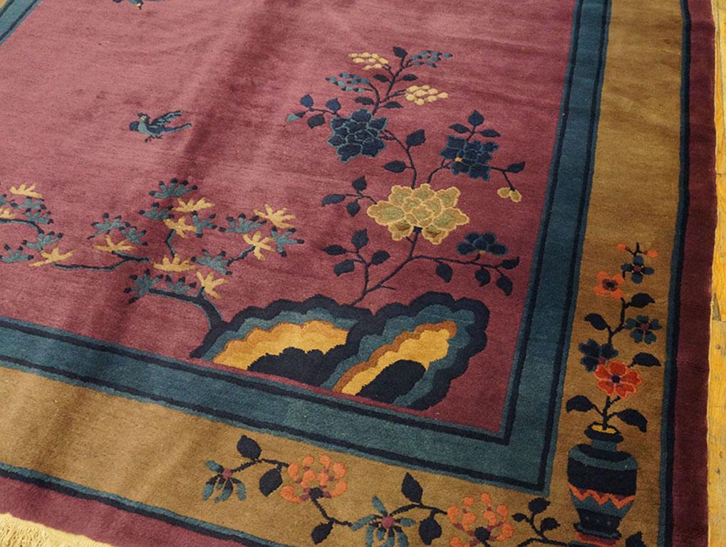 Early 20th Century 1920s Chinese Art Deco Carpet ( 6'2