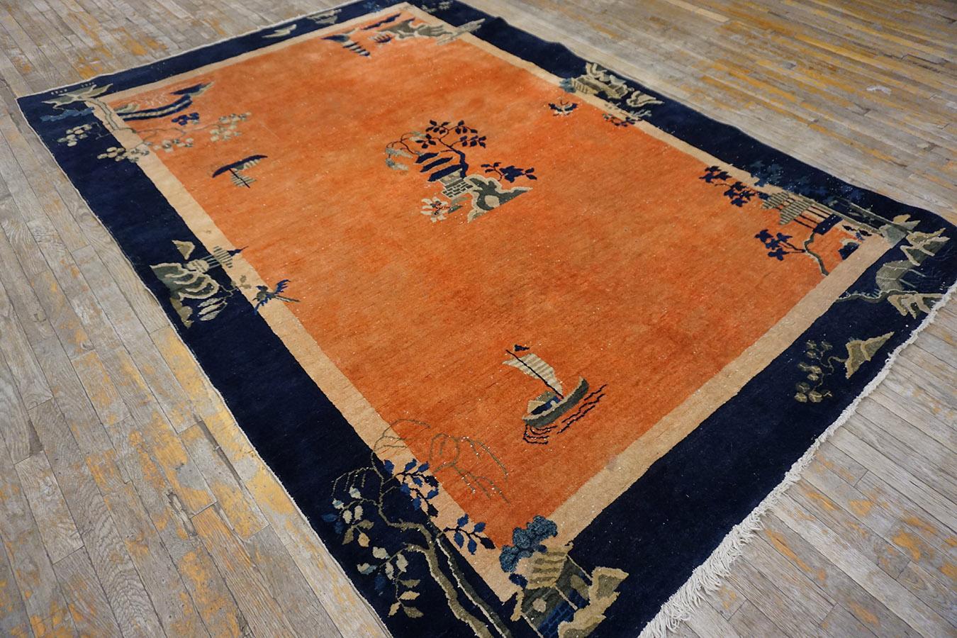 Hand-Knotted 1920s Chinese Art Deco Carpet ( 6 'x 8'6