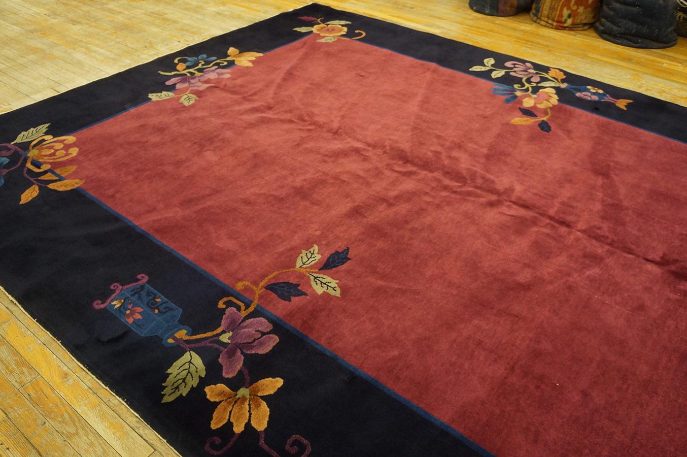 1920er Jahre Chinesischer Art Deco Teppich ( 9' x 11'3