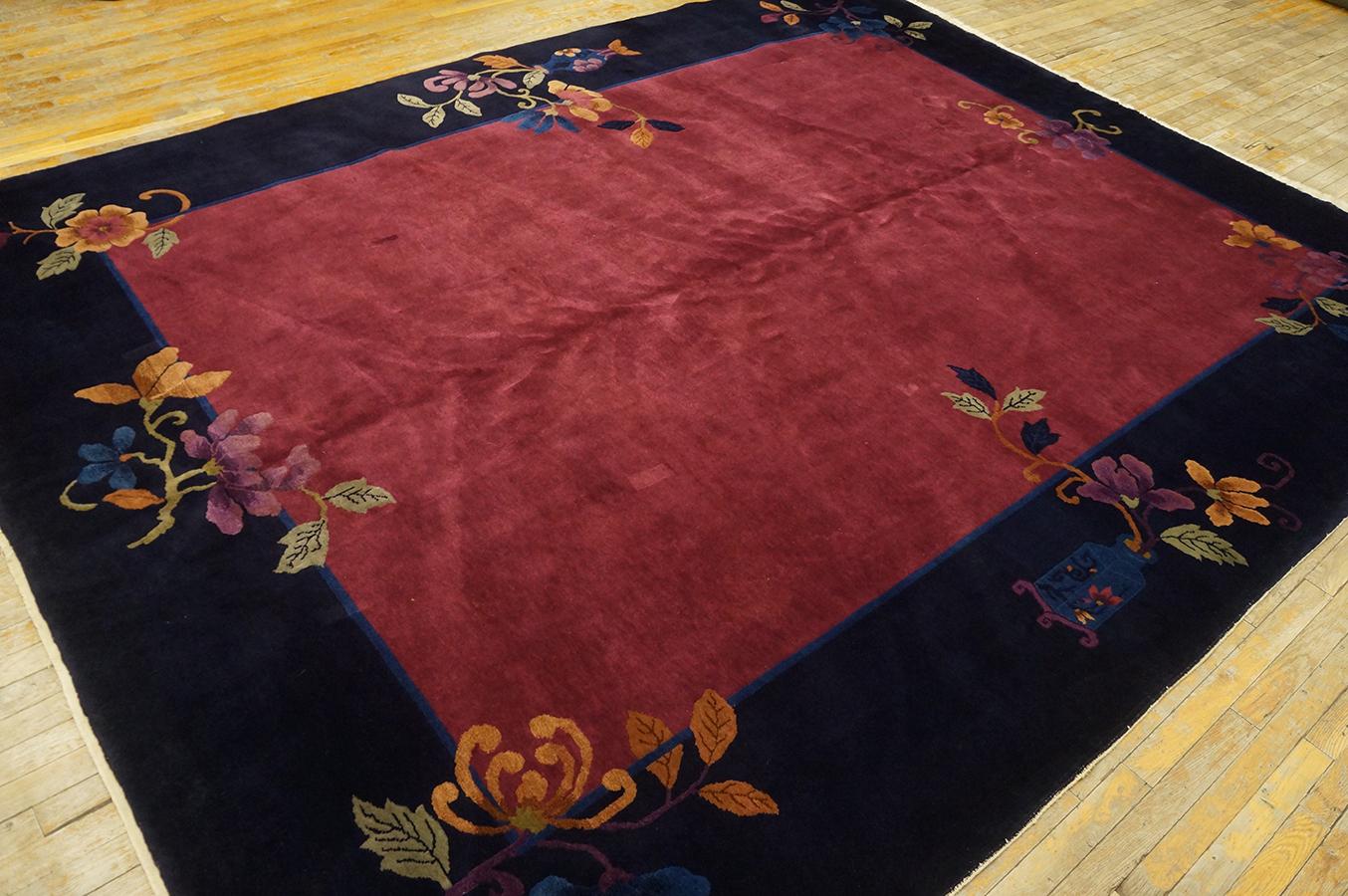 1920er Jahre Chinesischer Art Deco Teppich ( 9' x 11'3