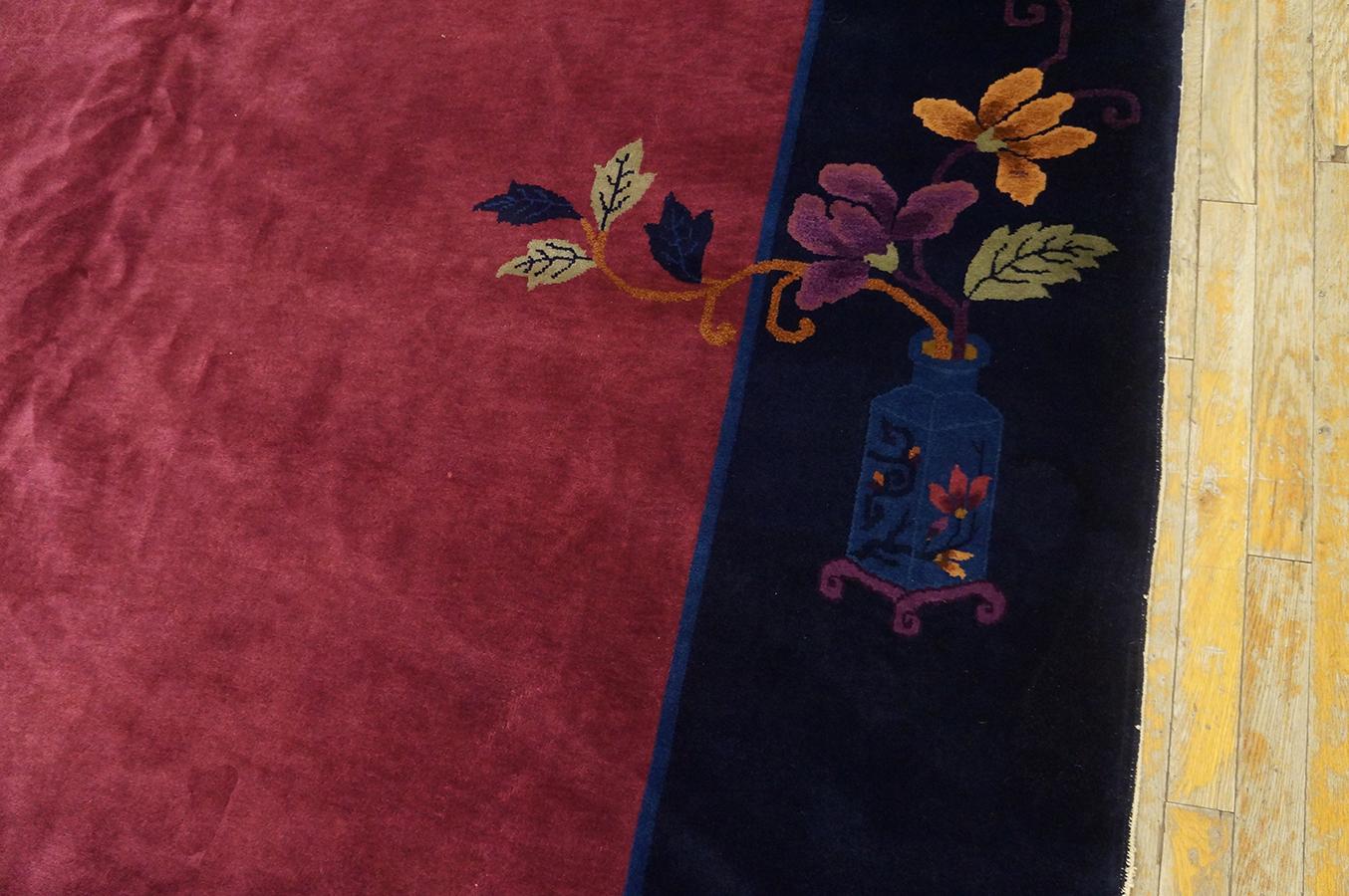 1920er Jahre Chinesischer Art Deco Teppich ( 9' x 11'3