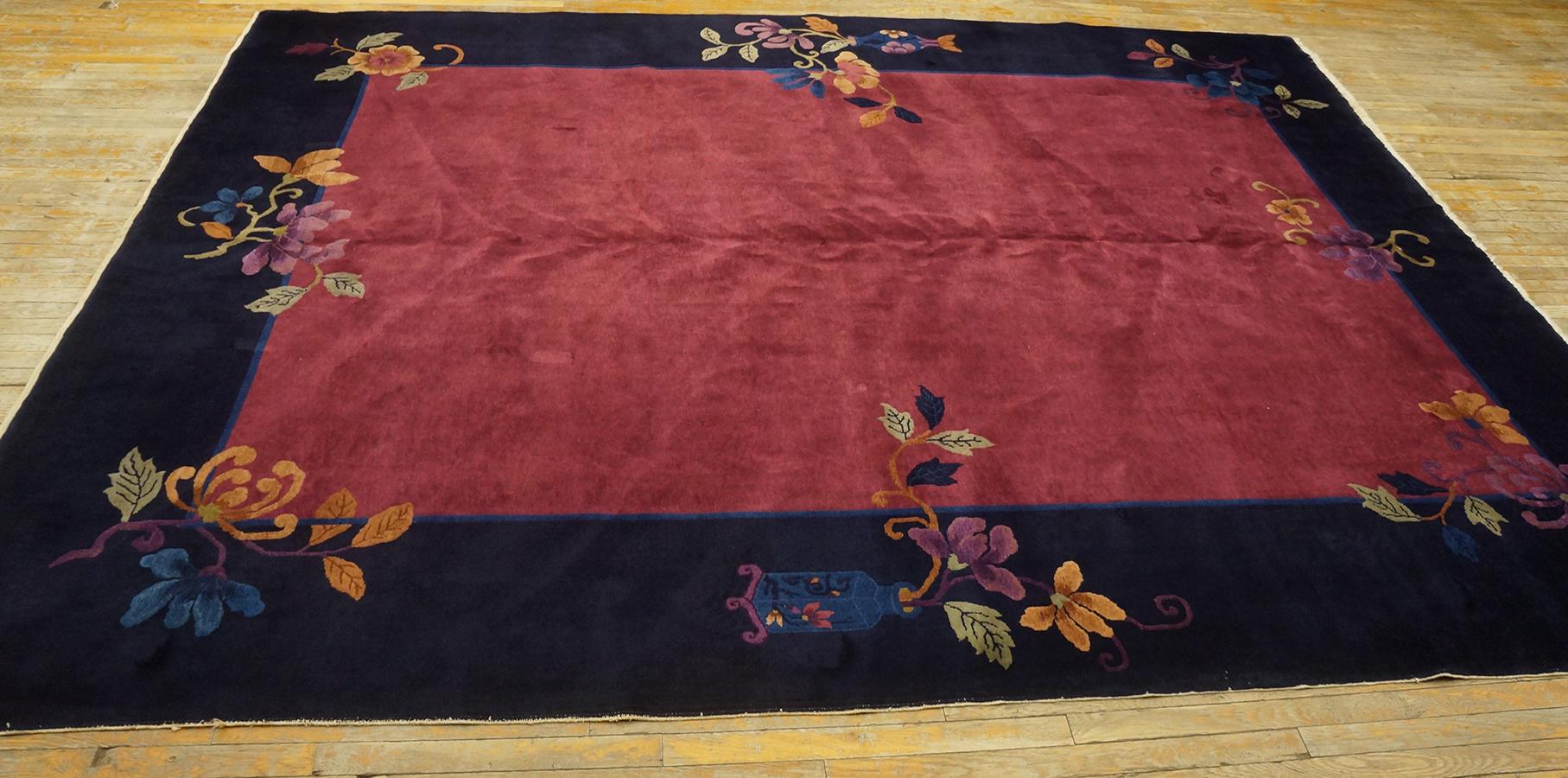1920er Jahre Chinesischer Art Deco Teppich ( 9' x 11'3