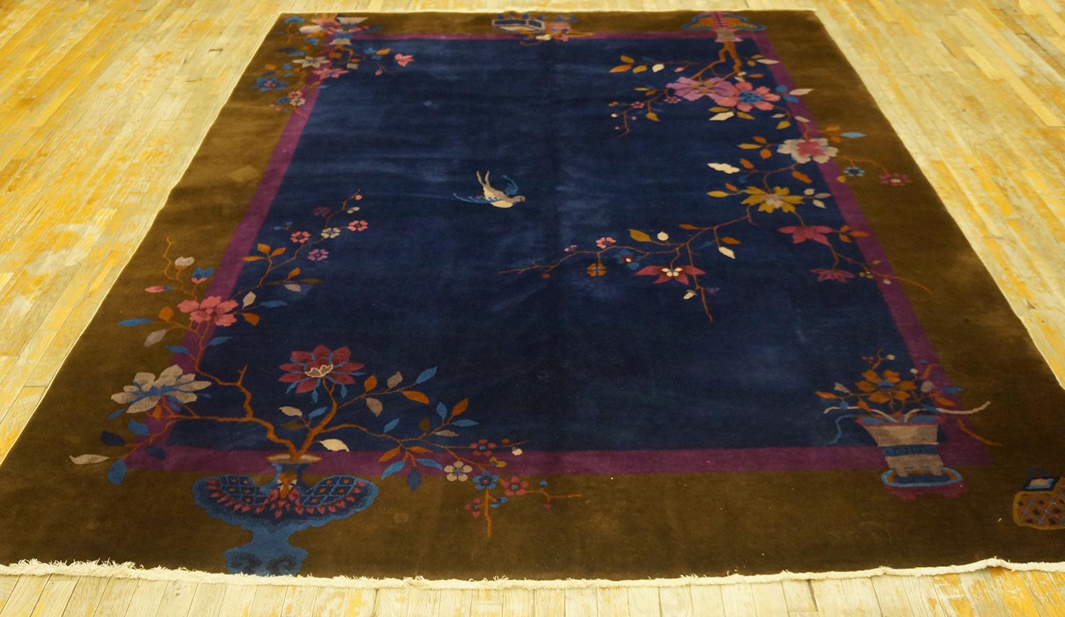 Hand-Knotted 1920s Chinese Art Deco Carpet ( 7' 10