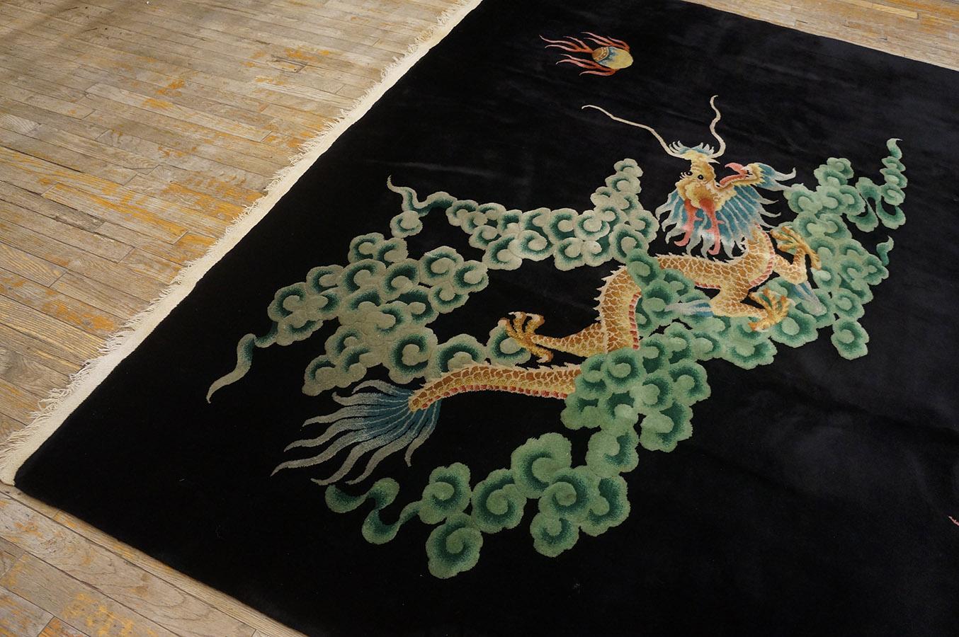 Wool 1920s Chinese Art Deco Carpet By Nichols Worksho ( 7'10