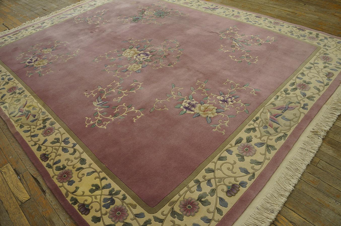 Vintage 1980s Chinese Art Deco Rug ( 7' 9'' x 9' 8'' - 235 x 295 cm ) For Sale 6