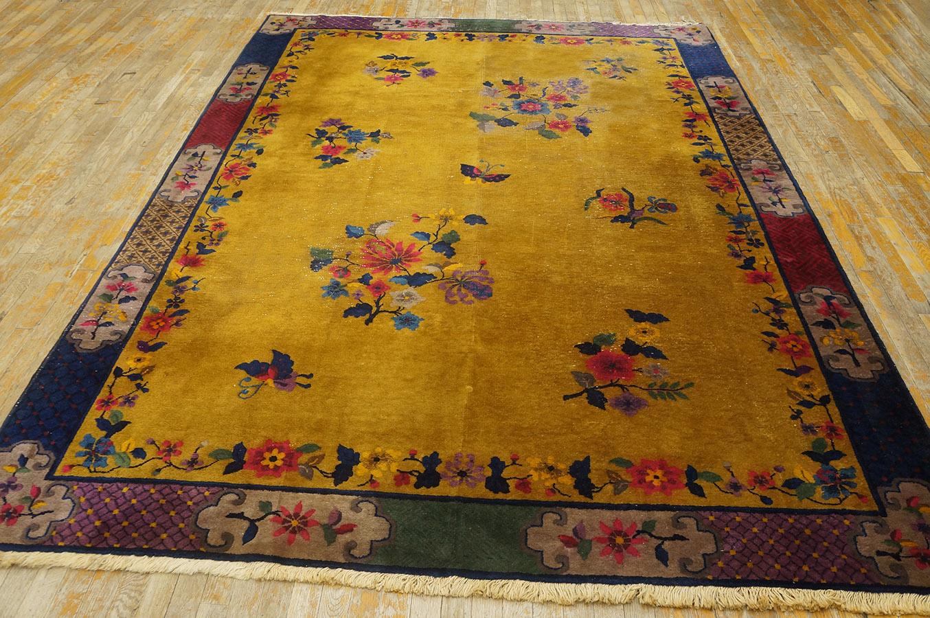 1920s Chinese Art Deco Carpet ( 7'2