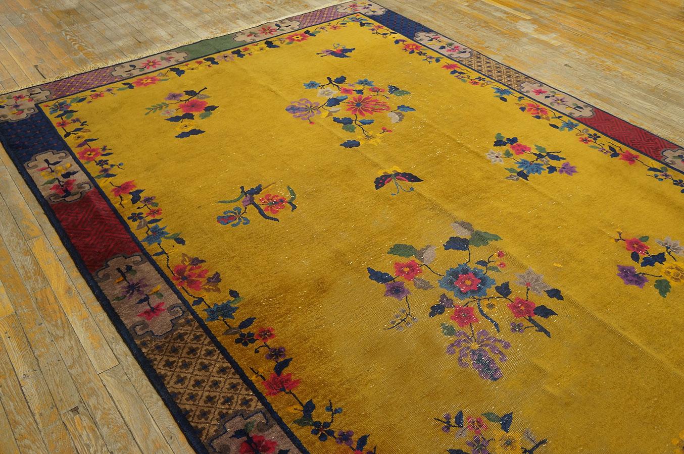 Early 20th Century 1920s Chinese Art Deco Carpet ( 7'2
