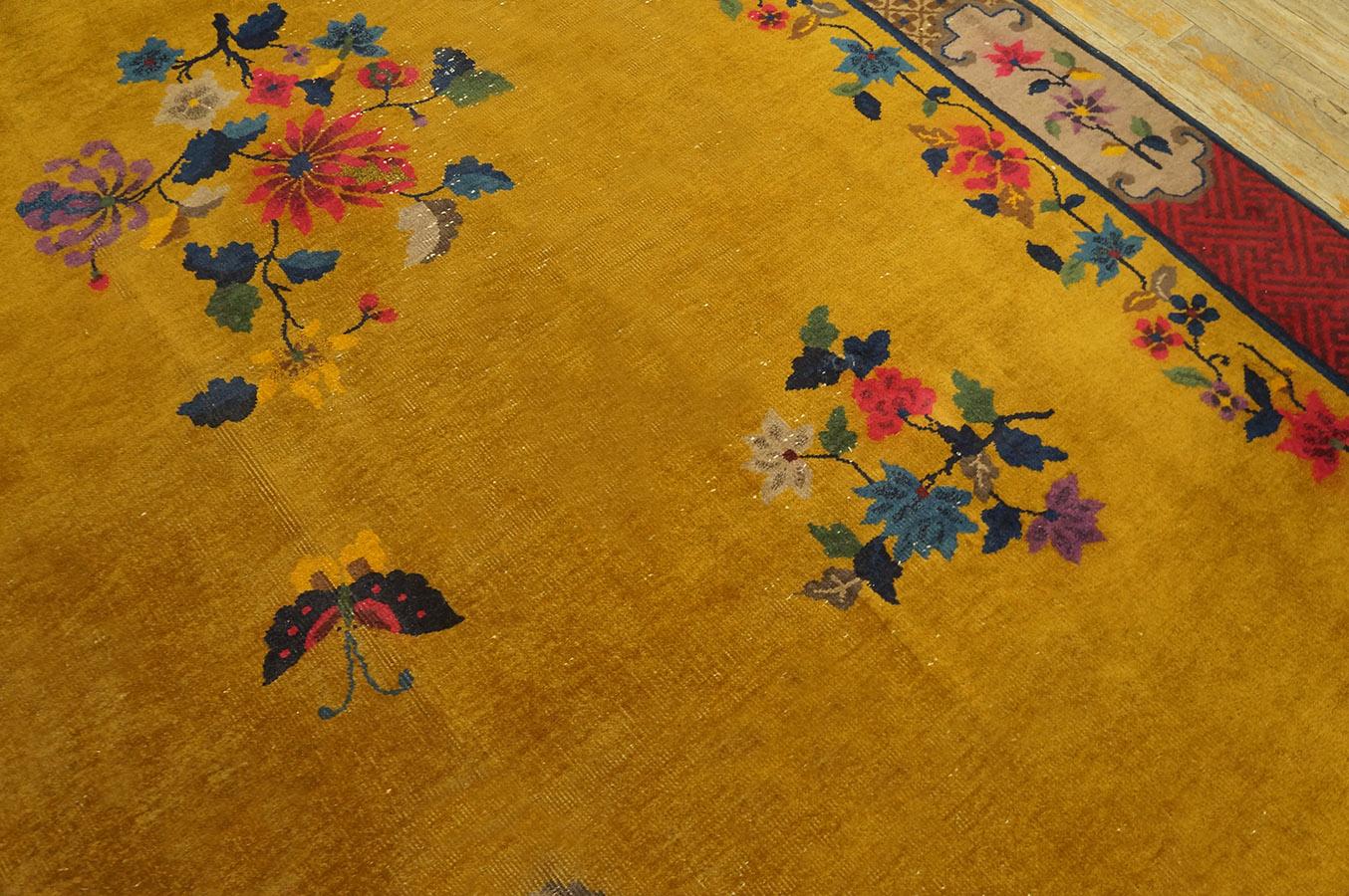 Wool 1920s Chinese Art Deco Carpet ( 7'2