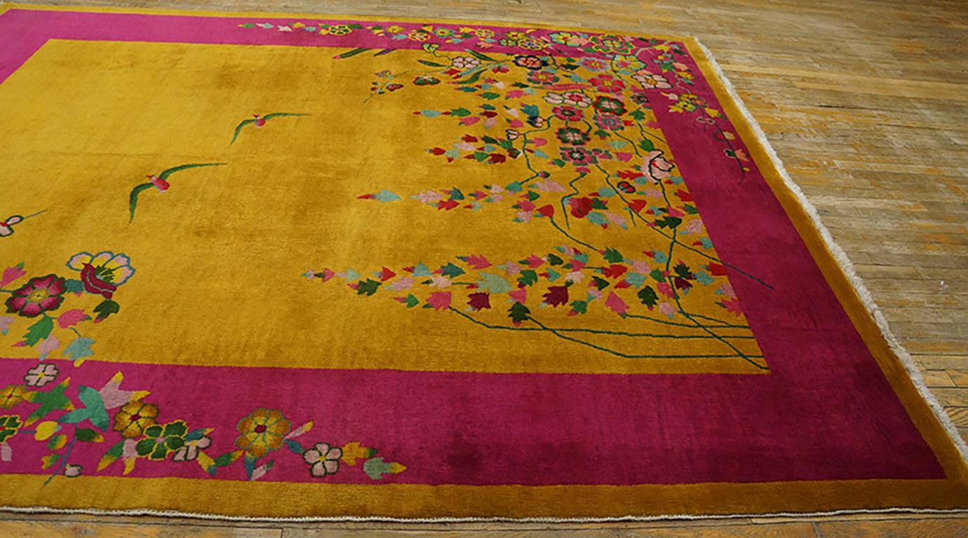 Alfombra Art Decó china de los años 20 ( 235 x 290 cm ) Lana en venta