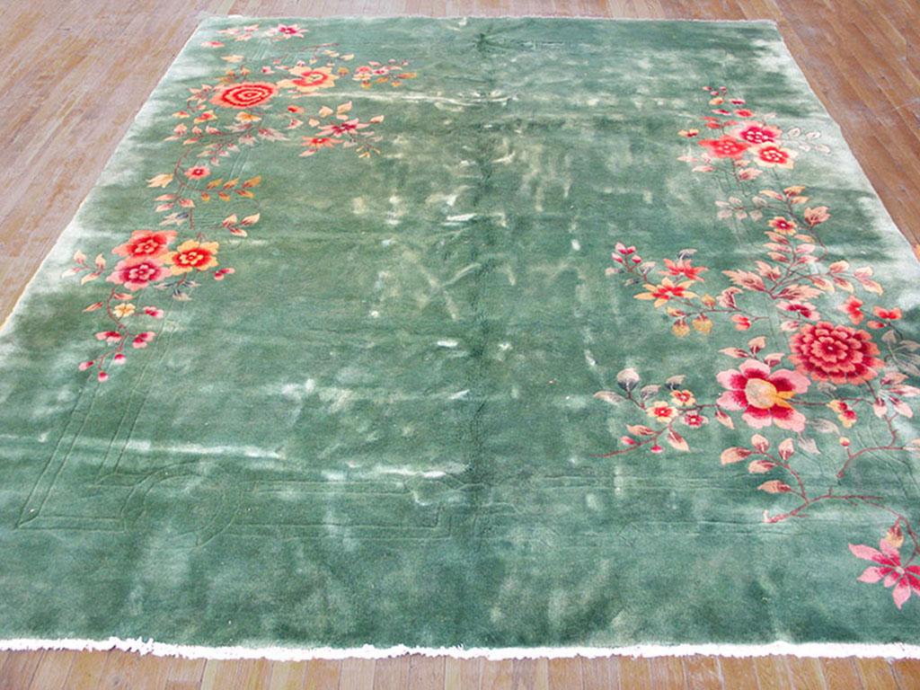 Antiker chinesischer Art-Déco-Teppich, Größe: 7'9