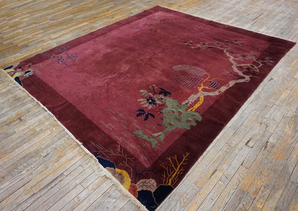 Hand-Knotted Early 20th Century Chinese Art Deco Carpet ( 8' x 9'6'' - 245 x 290 ) For Sale