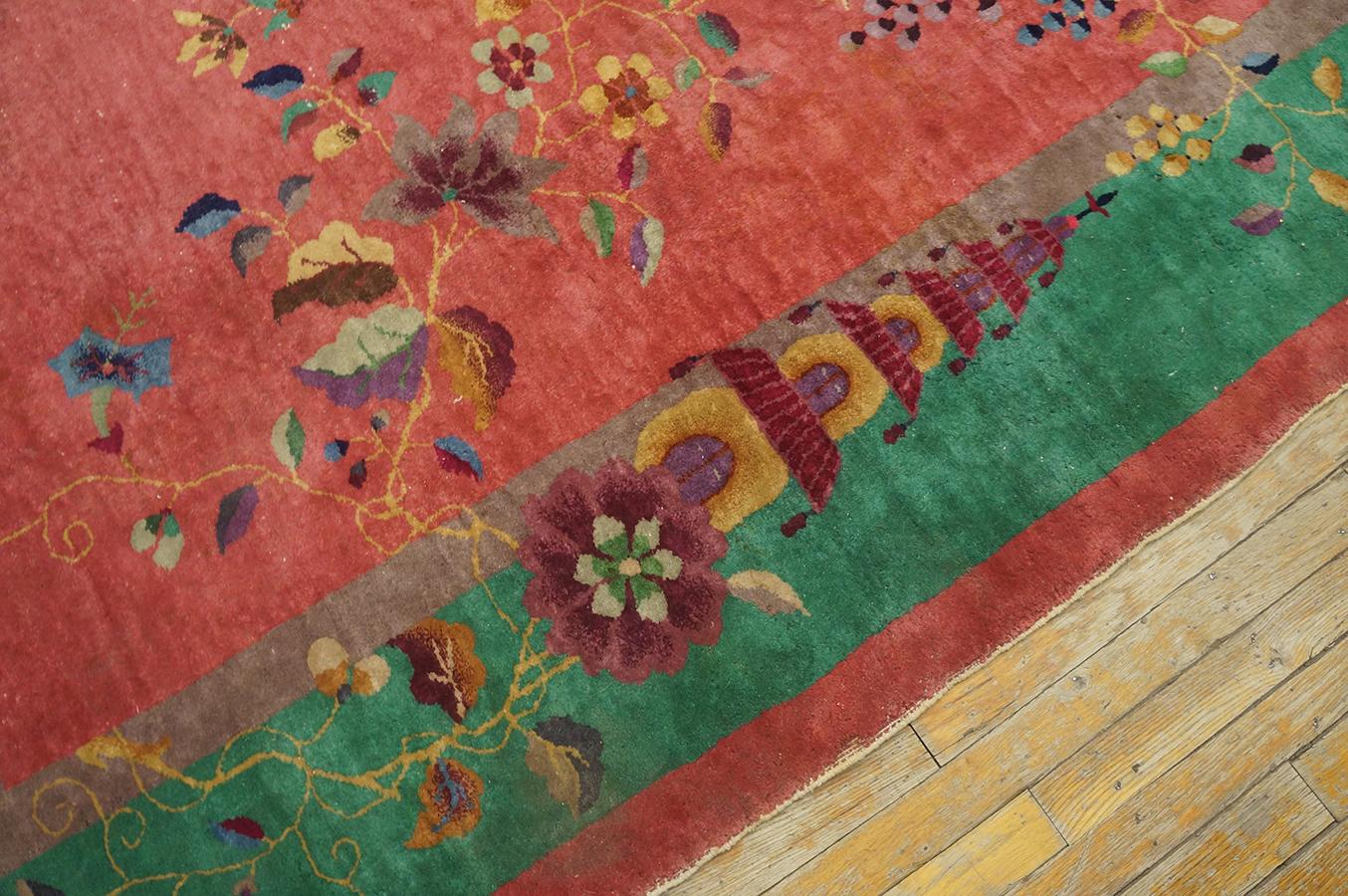 1920er Jahre Chinesischer Art Deco Teppich ( 8' x 9'6'' - 245 x 290 ) im Angebot 4